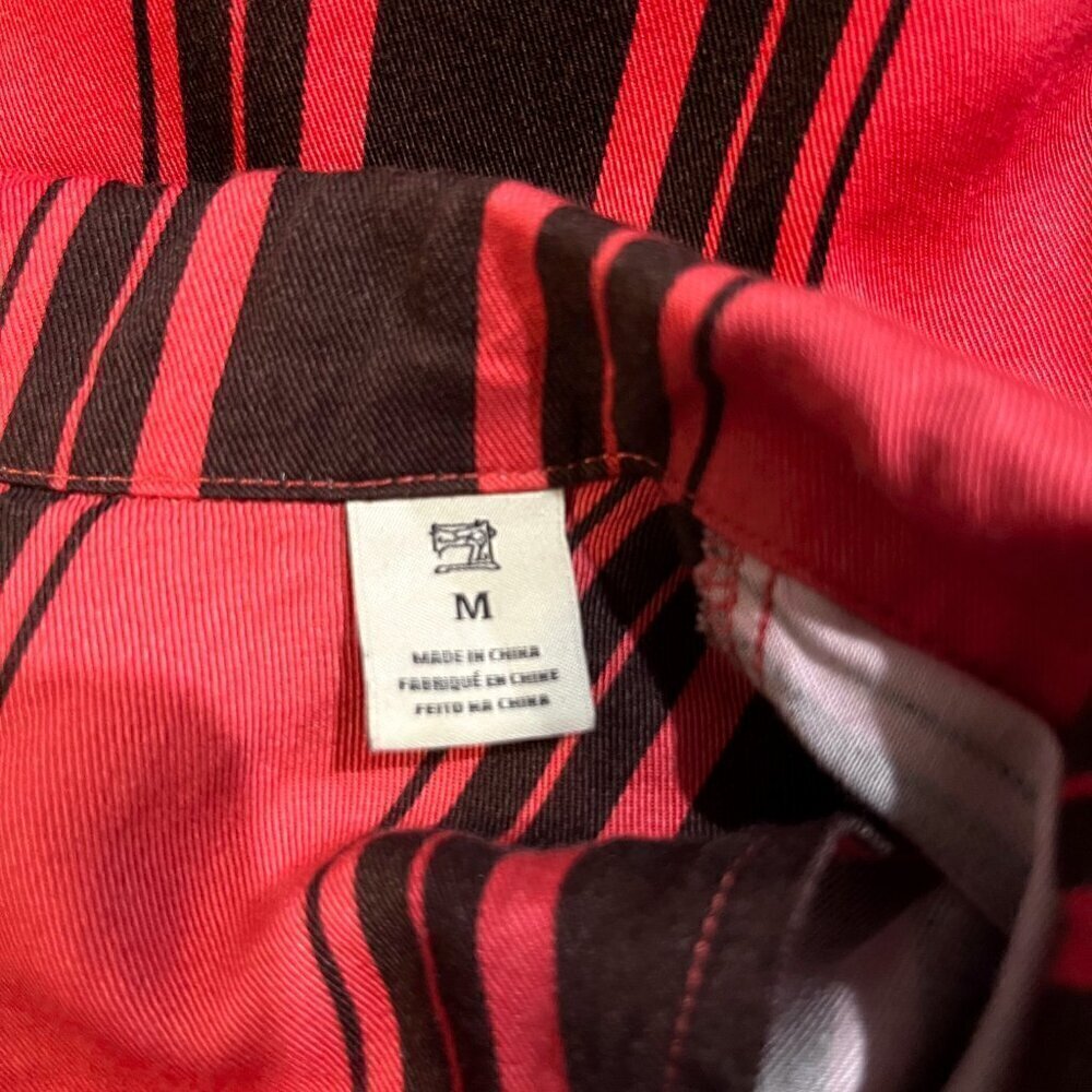 SCOTCH & SODA - Men's Coral Pink & Brown Striped Disco Button Down Shirt -EUC M - Picture 10 of 10